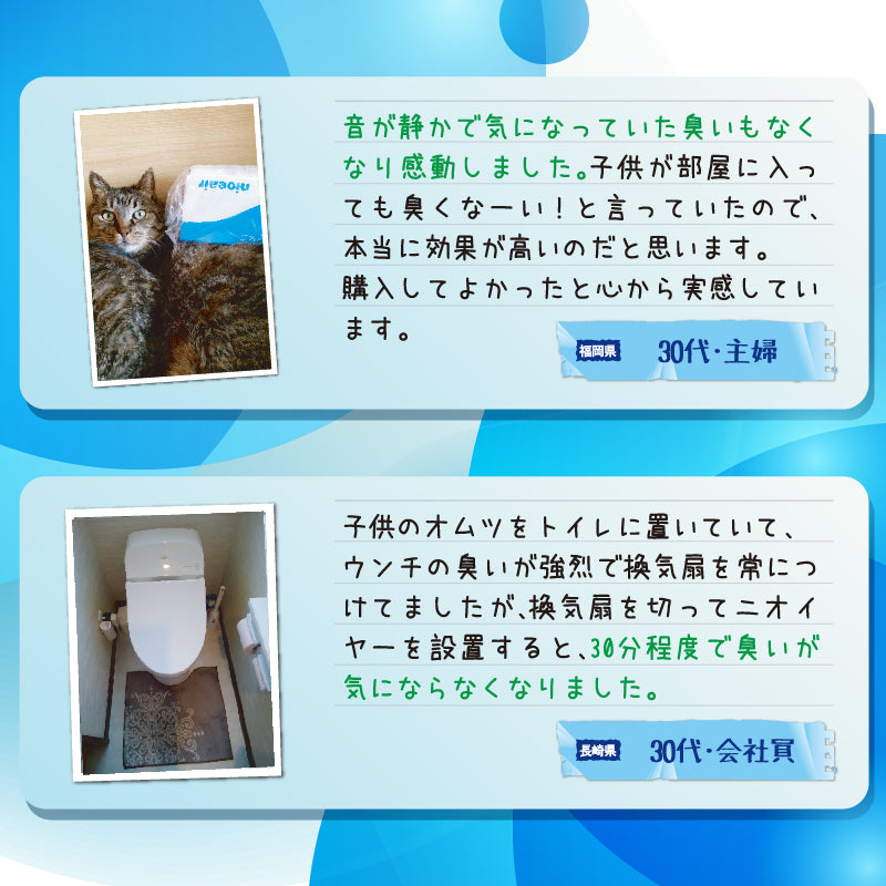 【ニオイヤー】は小さなボディのパワフル脱臭器!フィルター交換不要