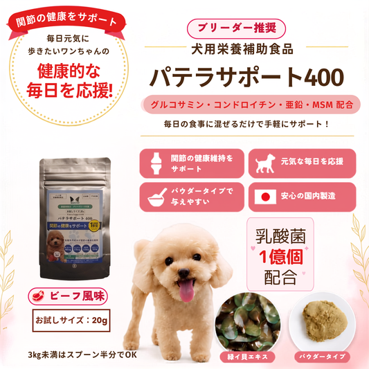 膝蓋骨脱臼対策パテラサポート400お試しサイズ20g【追跡メール便配送】